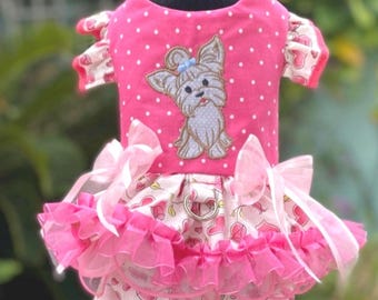 Embroidered Yorkie Dog Romper