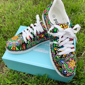 One of a kind hand painted sneakers size 7
