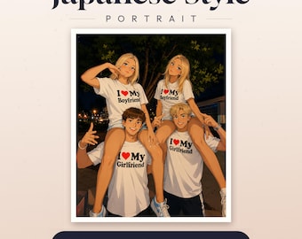 Custom Anime Portrait From Photo, Personalized Japanese Art, Digital Anime Drawing, Couple and Family Portrait, Anime Gift, 24 Hour Delivery