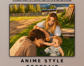 Custom Anime Portrait: Personalized Manga Style Digital Art Gift for him (Digital Download)