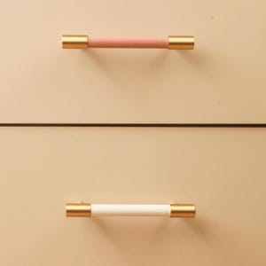 Leather Drawer Pulls with Solid Brass Base, Leather Cabinet Pulls, Decorative Dresser Pulls, Kitchen Drawer Handles, Cabinet Hardware