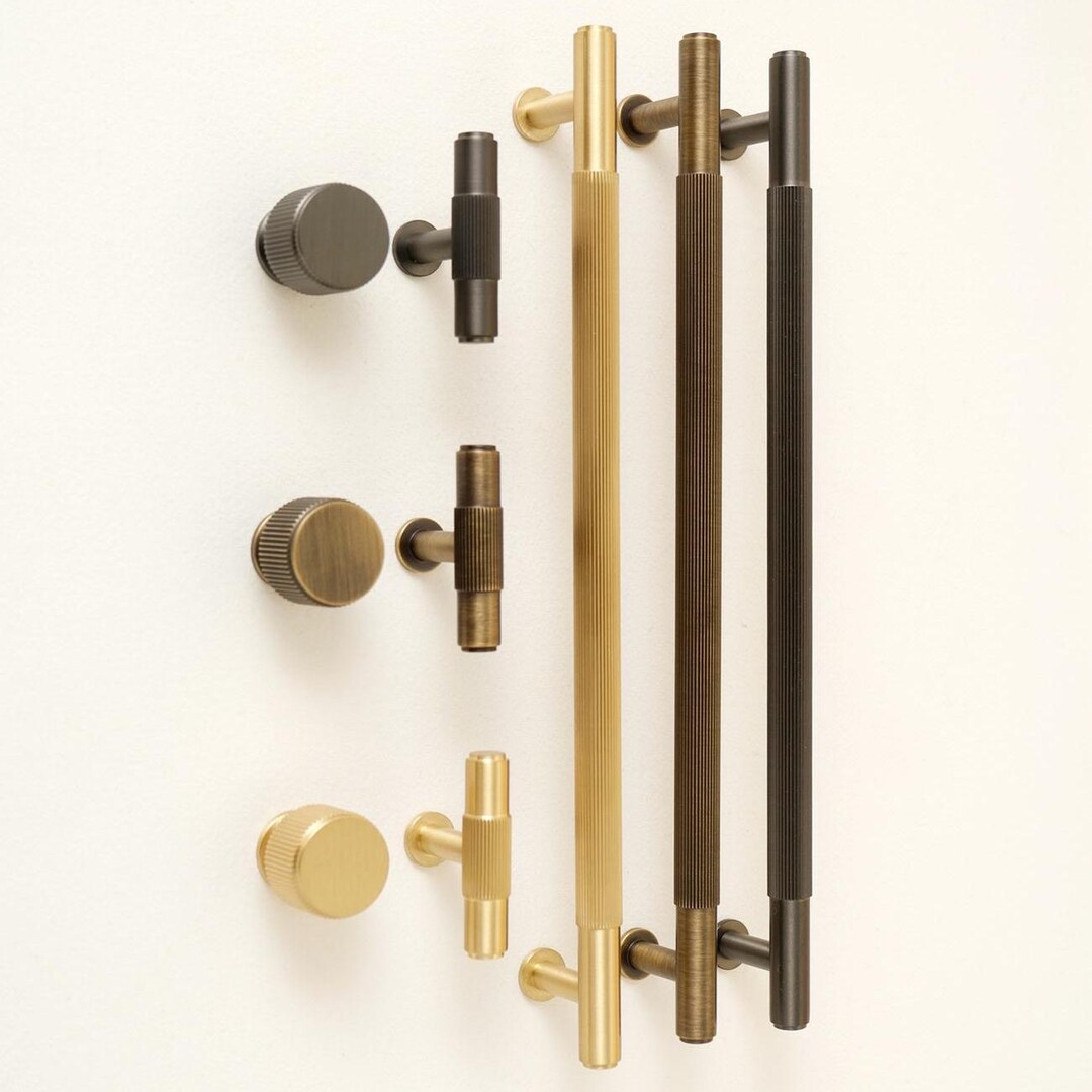 Linear Cabinet Pulls Solid Brass, Sleek Brass Kitchen Handles ...