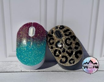 Custom Glitter Bluetooth Mouse | Wireless Sparkly Computer Mouse | Cute Desk Accessory | Handmade Office Gift | Custom Desk Setup