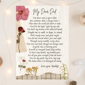 Carte de fête des pères, meilleur papa de tous les temps, fête des pères imprimable, cadeau émotionnel « papa, je t'aime », carte à téléchargement immédiat, amour père fille