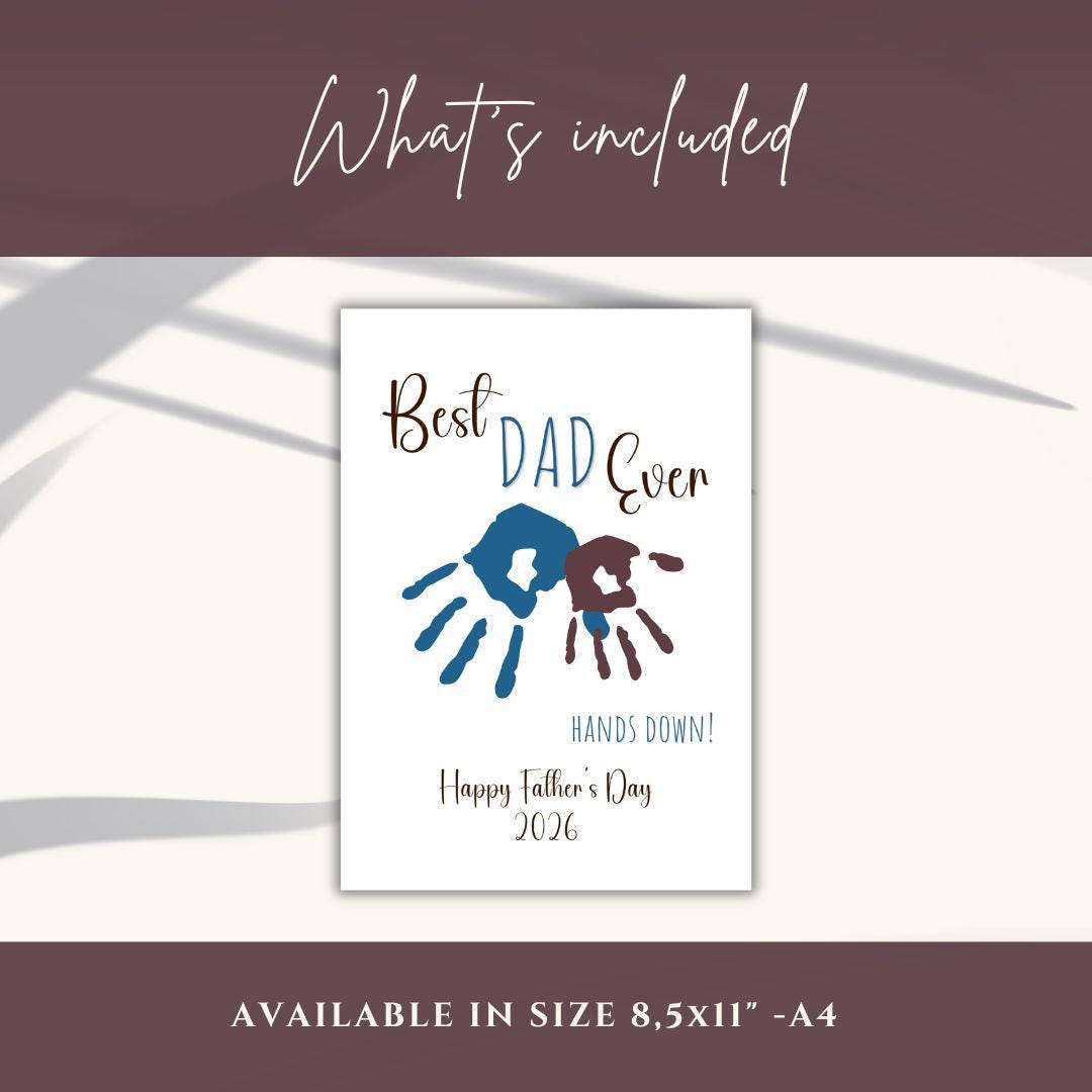 Father's Day Craft Gift Idea Dad Handprint Art Hands Down Best Dad Ever ...