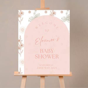 Baby in Bloom Welcome Sign Baby Shower Sign Wildflower Baby Shower Welcome Sign Baby Shower Decorations Floral Baby Shower Sign Flowers