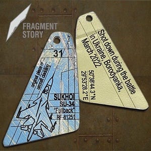 Unique SU-34 Aircraft Skin Keychain – Shot Down in Ukraine (Borodyanka, March 2022)