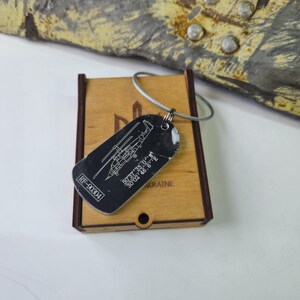 Keychain Made from KA-52 Helicopter Skin