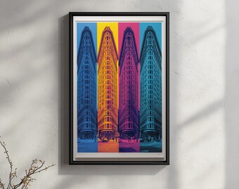 49 Andy Warhol City Urban Skyline Pop Art Print Modern Metropolis Decor Vibrant Wall Art Trendy Apartment Unique Accent