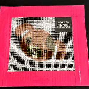 Puppy Face - Hand Painted Needlepoint Canvas - 13 mesh