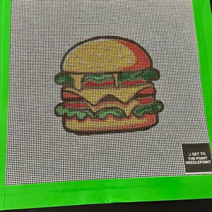 Snack Attack Collection - The Mac - Hand Painted Needlepoint Canvas - 13 mesh