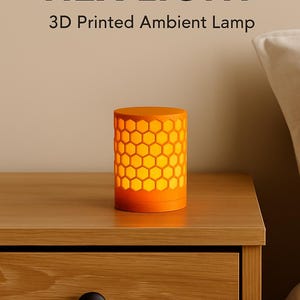 3D Printed LED Hex Night Light: Gamer Room Decor