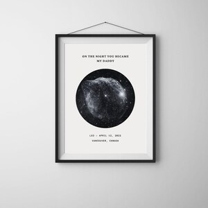 Vatertag Sternenkarte | Individuell gestalteter Nachthimmel Print ab Geburtsdatum | Digitales Geschenk für Papa