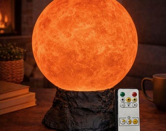 Venus Planet Lamp 3D Printed Night Light - Astronomy Space Decor for Bedroom & Desk - Unique Science Gift for Men Women and Kids