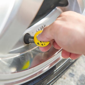 Chill Face Emoji Tire Valve Caps – Relaxed Cool Car Accessory | Custom Valve Stem Covers for Cars, Bikes, and Scooters Air Tight Seal O Ring