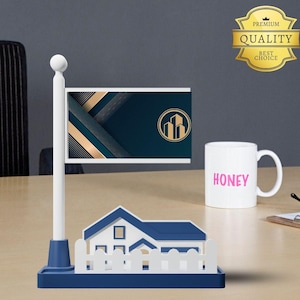 Realtor Business Card Holder | Desk Display for Real Estate Agents & Broker | Office Decor | Desk Organizer | Desk Accessories | Office Gift