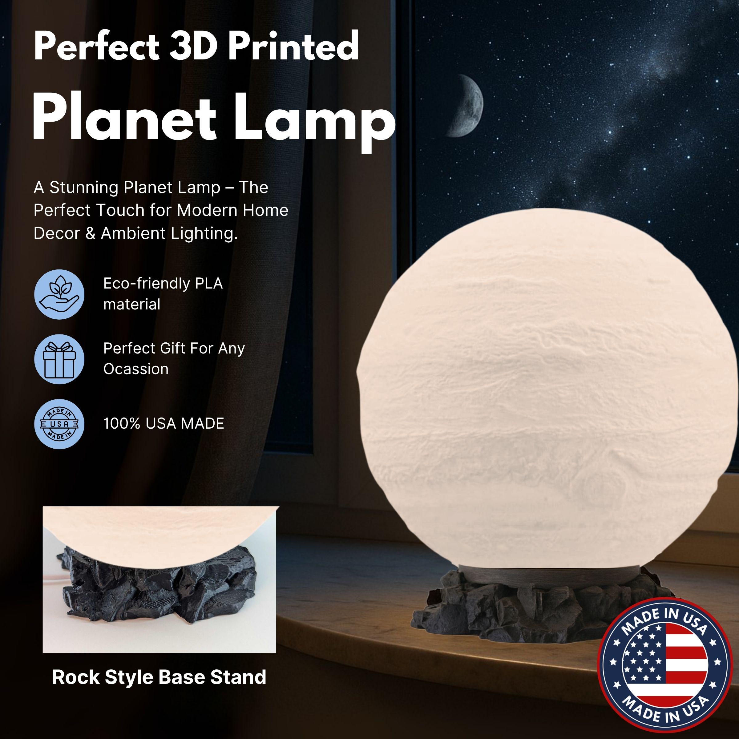 Jupiter Planet Lamp - 3D Printed Night Light for Kids & Adults
