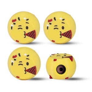 Party Emoji Tire Valve Caps – Celebration-Inspired Car Accessory | Fun Festive Valve Stem Covers for Cars, Bikes Gifts Air Tight Seal O Ring