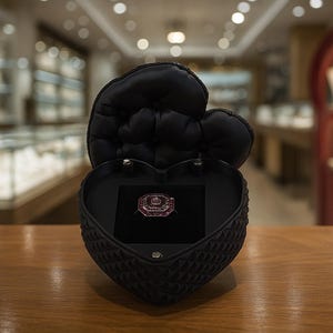 Black Heart Ring Box | Luxury 3D Printed Proposal Box | Unique Engagement Ring Holder | Wedding Gift for Her or Him | Gothic Romantic Box