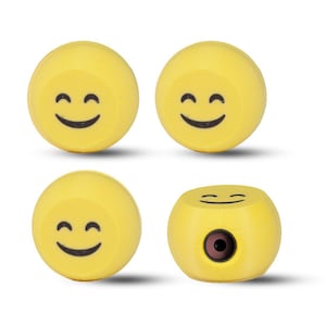 Blushing Smiley Emoji Tire Valve Caps – Cute Car Accessory for Women & Teens | Fun Valve Stem Covers for Car, Bike Air Tight Seal O Ring