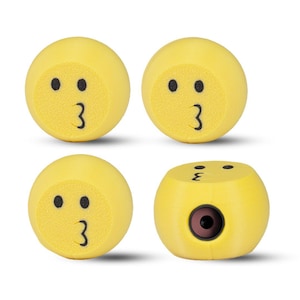 Kissy Face Emoji Tire Valve Caps – Flirty Fun Car Accessory | Custom Valve Stem Covers for Cars, Bikes Cute Gift Ideas Air Tight Seal O Ring