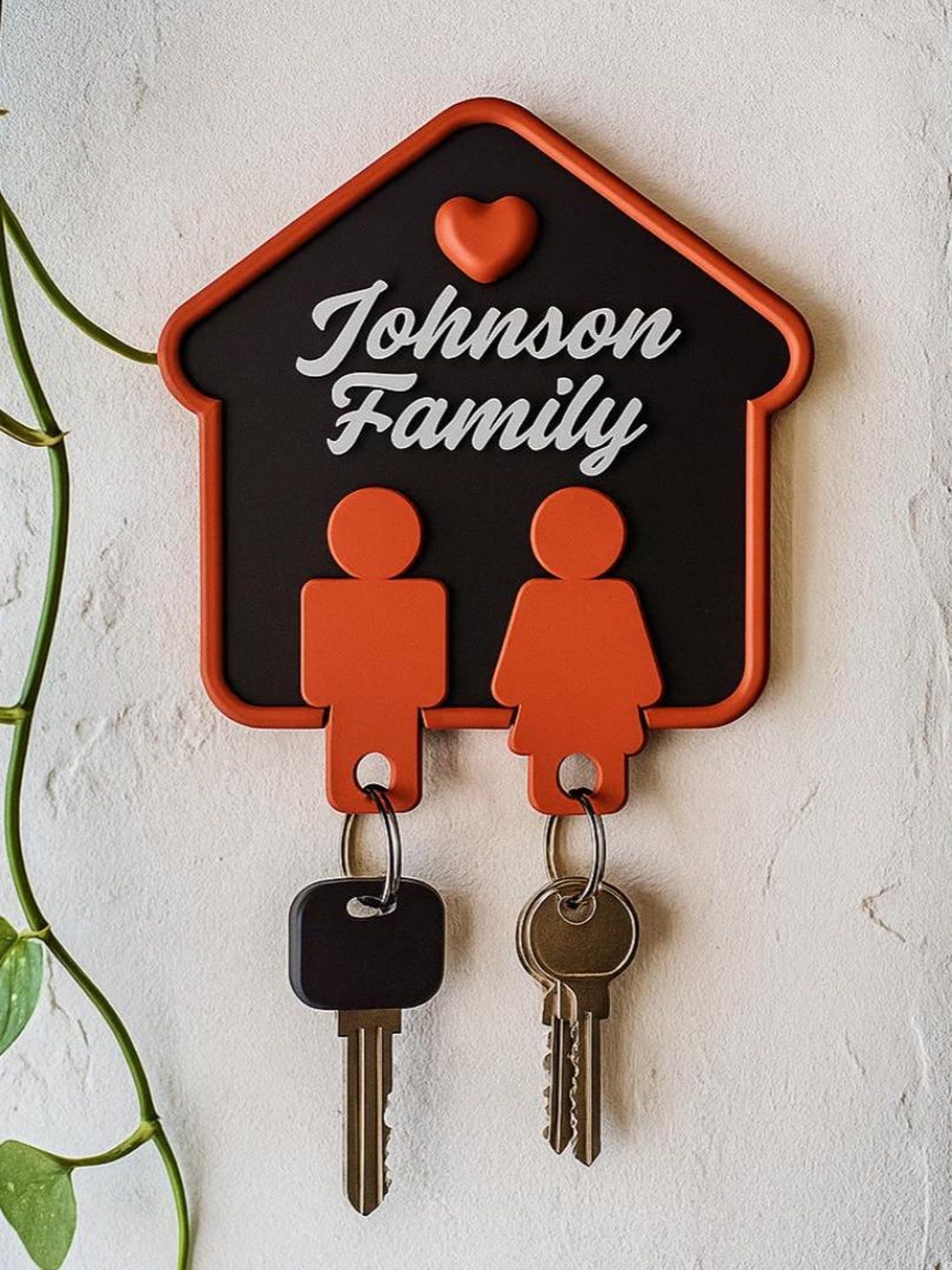 Personalized Family Key Holder – Custom Wall Key Rack Housewarming Gift ...