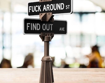 Personalized FAFO Desk Sign, Custom Street Sign for Office Decor, Funny 3D Printed Name Plate, Gift for Coworker, Boss, or Gamer Decor