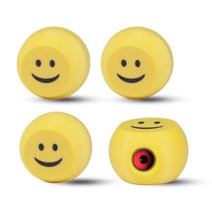 Smiley Face Emoji Tire Valve Caps – Cute & Fun Car Accessory for Women, Teens, or Car Lovers | Custom Valve Stem Cover Air Tight Seal O Ring