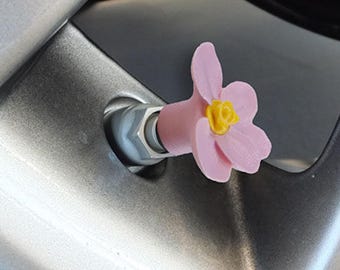 Orchid Flower Tire Valve Caps | Universal Fit or Cars Trucks Motorcycles SUVs and Bikes