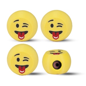 Winky Tongue Out Emoji Tire Valve Caps – Playful Flirty Car Accessory | Fun Valve Stem Covers for Cars, Bikes Scooters Air Tight Seal O Ring