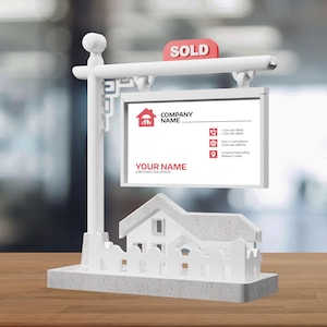 Real Estate Agent Business Card Holder | Personalized Gift for Real Estate Agent | Open House Gift | Custom Realtor Business Card Display