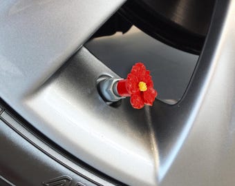 Flower Tire Valve Caps | Universal Tire Valve Cap Set for Cars Trucks Motorcycles SUVs and Bikes | Cute Floral Car Accessories for Women