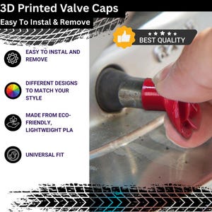 Cute Pink Rose Car Valve Caps, Floral Tire Stem Covers for Bike & Motorcycle, Romantic 3D Printed Gift for Her, Air Tight Seal O Ring