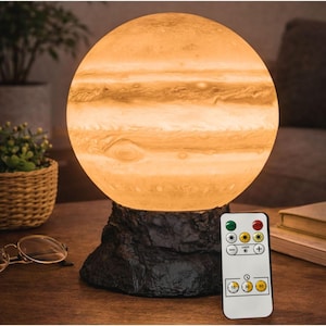 Jupiter Moon Lamp 3D Printed Planet Night Light for Kids Room | Space Gift for Boys Girls | Astronomy Decor Lamp