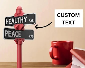 Custom Street Sign Desk Decor - Personalized Name Plate for Office & Cubicle - Funny Coworker Gift - Realtor Desk Accessory 3D Printed