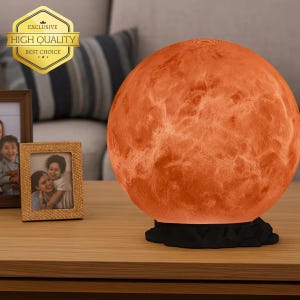 Venus Planet Lamp Night Light | 3 Temp LED Space Decor for Bedroom | Galaxy Lamp Gift for Kids & Adults | Solar System Astronomy Light
