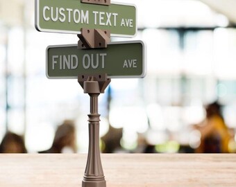 Custom Street Sign Desk Plate, Personalized Name Sign with Pole, Funny Office Decor, Coworker Gift, Unique Desk Accessory for Home Office