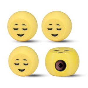 Chill Face Emoji Tire Valve Caps – Relaxed Cool Car Accessory | Custom Valve Stem Covers for Cars, Bikes, and Scooters Air Tight Seal O Ring