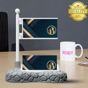 Rock Business Card Holder | 3D Printed Business Card Display | Business Card Stand | Office Desk Accessories | Minimalist | Desk Organizer