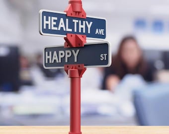 Personalized Street Sign Desk Decor | Custom 3D Printed Name Plate