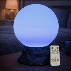Uranus Planet Moon Lamp 3D Printed Ice Blue Night Light | Space Decor Lamp for Bedroom Desk | Astronomy Gift
