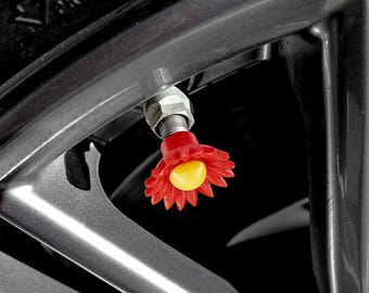 Sunflower Tire Valve Caps | Floral Car Accessories - Universal Fit