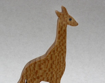 Giraffe Toy on Wheels, Wooden Block Animal for Kids, Organic Zoo Animals, Stocking Stuffers, Waldorf, Montessori Wooden Toy, African Animal