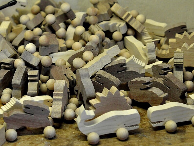 Rabbit Toy on Wheels Wooden Block Animal for Children Woodland Etsy