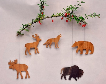 Woodland Animal Ornaments Coutouts Wooden Mobiles Party Favors Nametags Christmas Tree Decorations Wilderness Animals Home Craft Projects