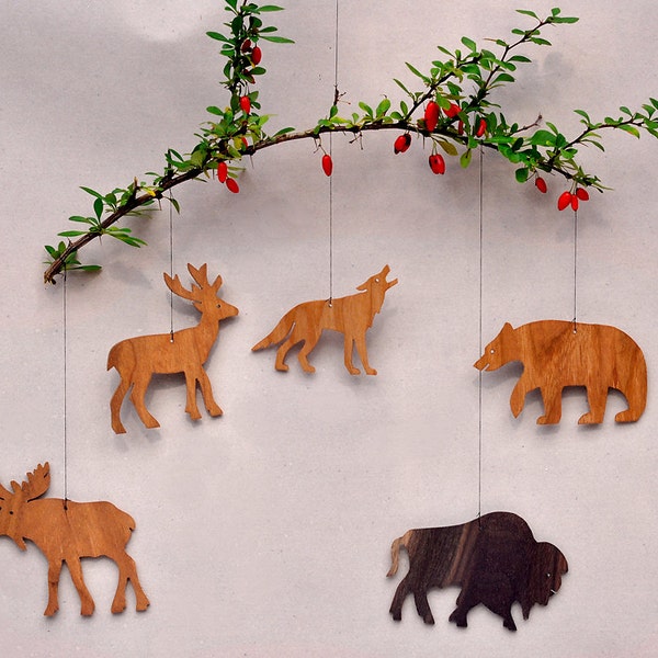 Woodland Animal Ornaments Coutouts Wooden Mobiles Party Favors Nametags Christmas Tree Decorations Wilderness Animals Home Craft Projects