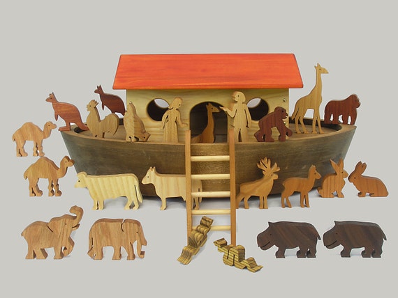 noah's ark wooden playset