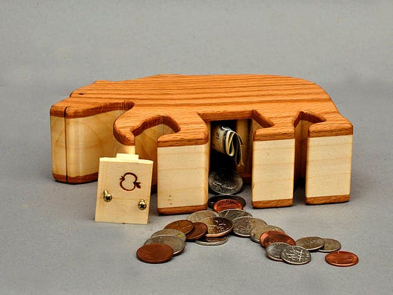 Montessori Spielzeug Kinder Holzspielzeug Münze Box Holz Spardose Sparbüchse 