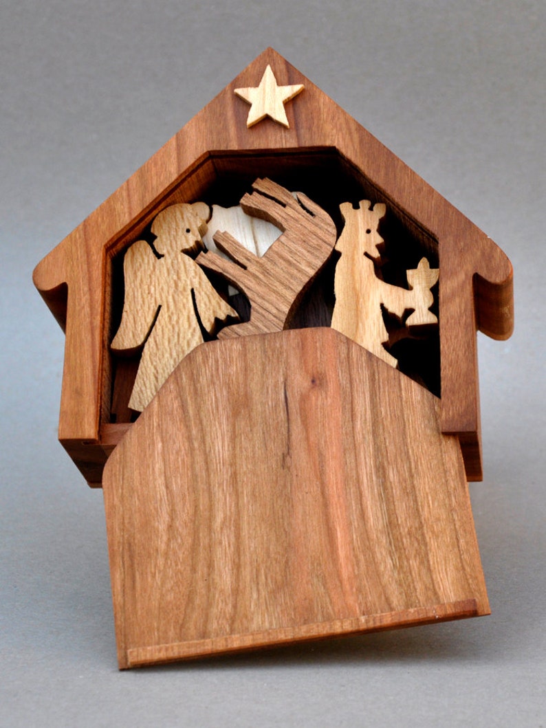 Wooden Nativity Set Christmas Creche Christmas Decoration Etsy