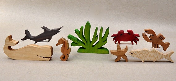Sea Animal Set for Children Wooden Animal Blocks Organic Gifts - Etsy Sea Animal Set for Children Wooden Animal Blocks Organic Gifts - Etsy